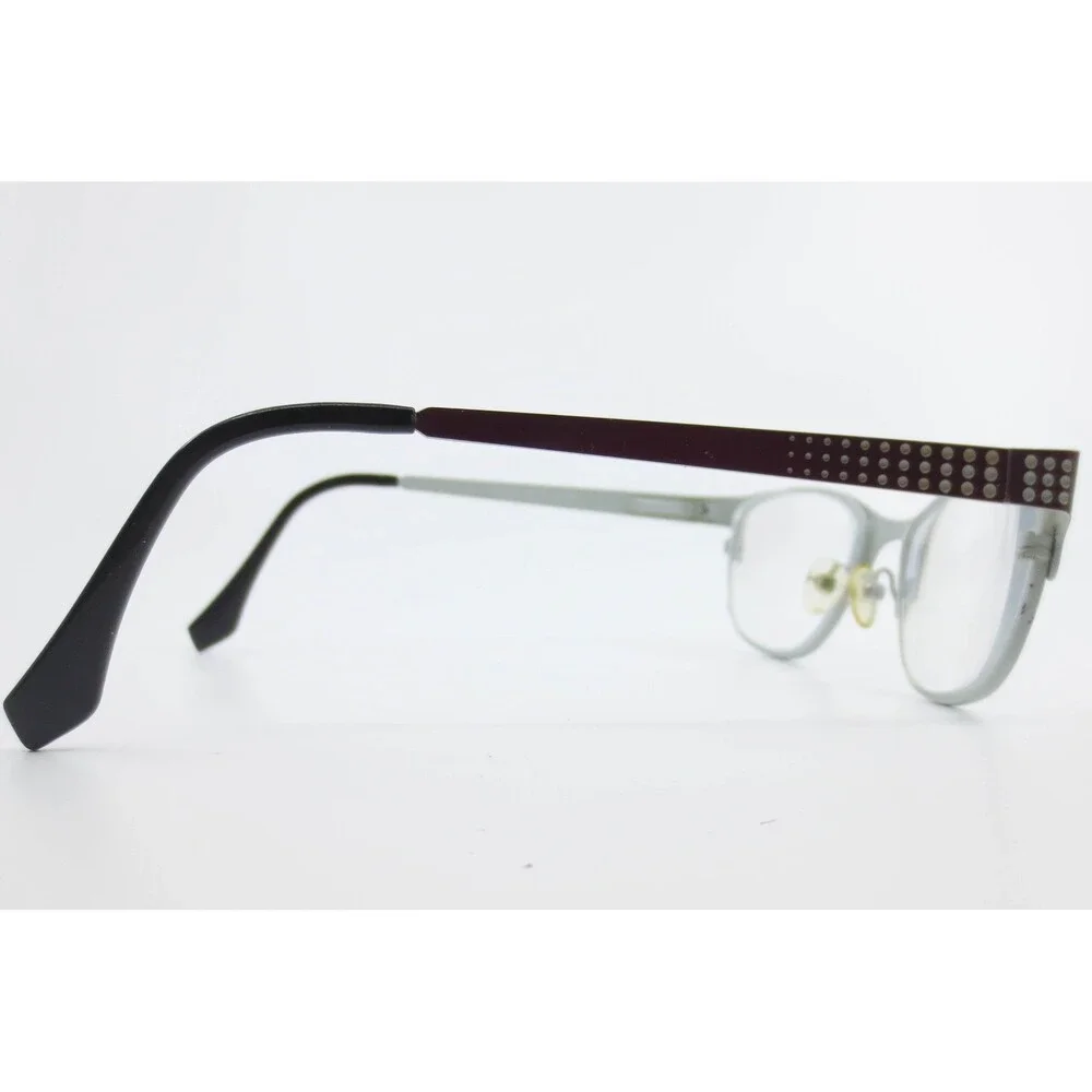 Scott Harris Europa SH-466 C3 Eyeglasses Burgundy Silver Cat Eye Frames